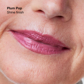 Clinique angled bullet of Plum Pop showing saturated color payoff and precise application