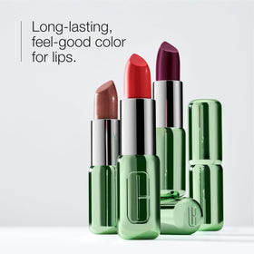 Clinique close-up texture swirl of lipstick highlighting smooth primer and rich pigment
