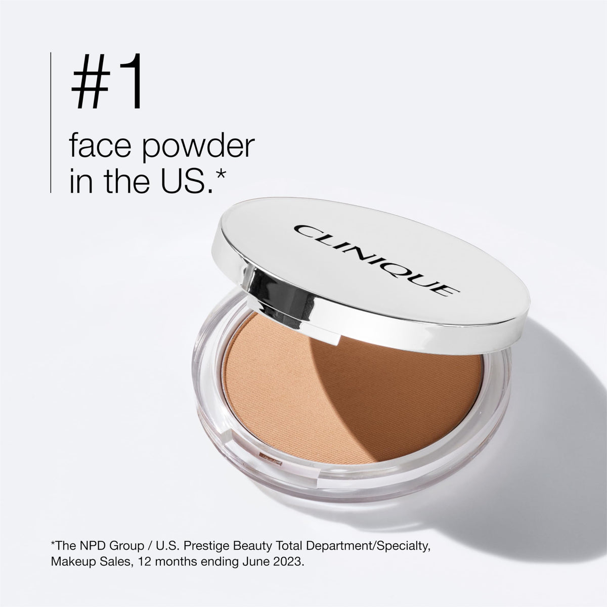 Clinique powder texture close-up showing fine milled finish for smooth mattifying
