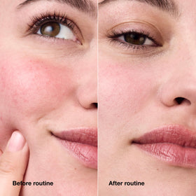 Clinique jar on bathroom vanity suggesting daily routine use and gentle skincare