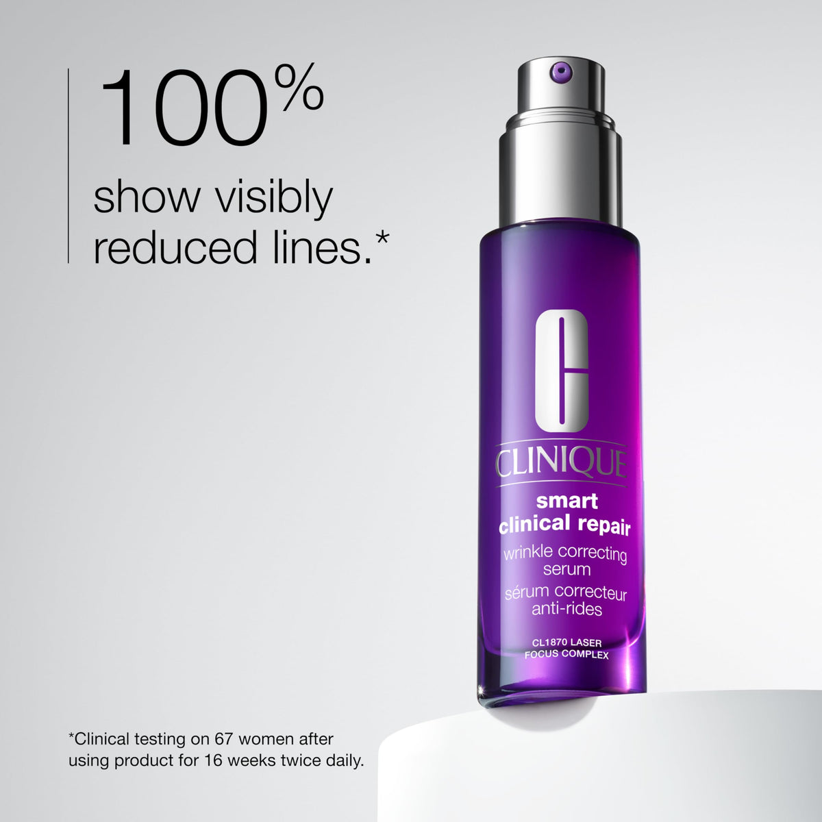 Clinique pump top dispensing serum demonstrating easy, controlled application and hygiene