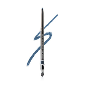 Clinique Quickliner front view showing twist-up tip and Blue Grey shade benefit long-lasting definition