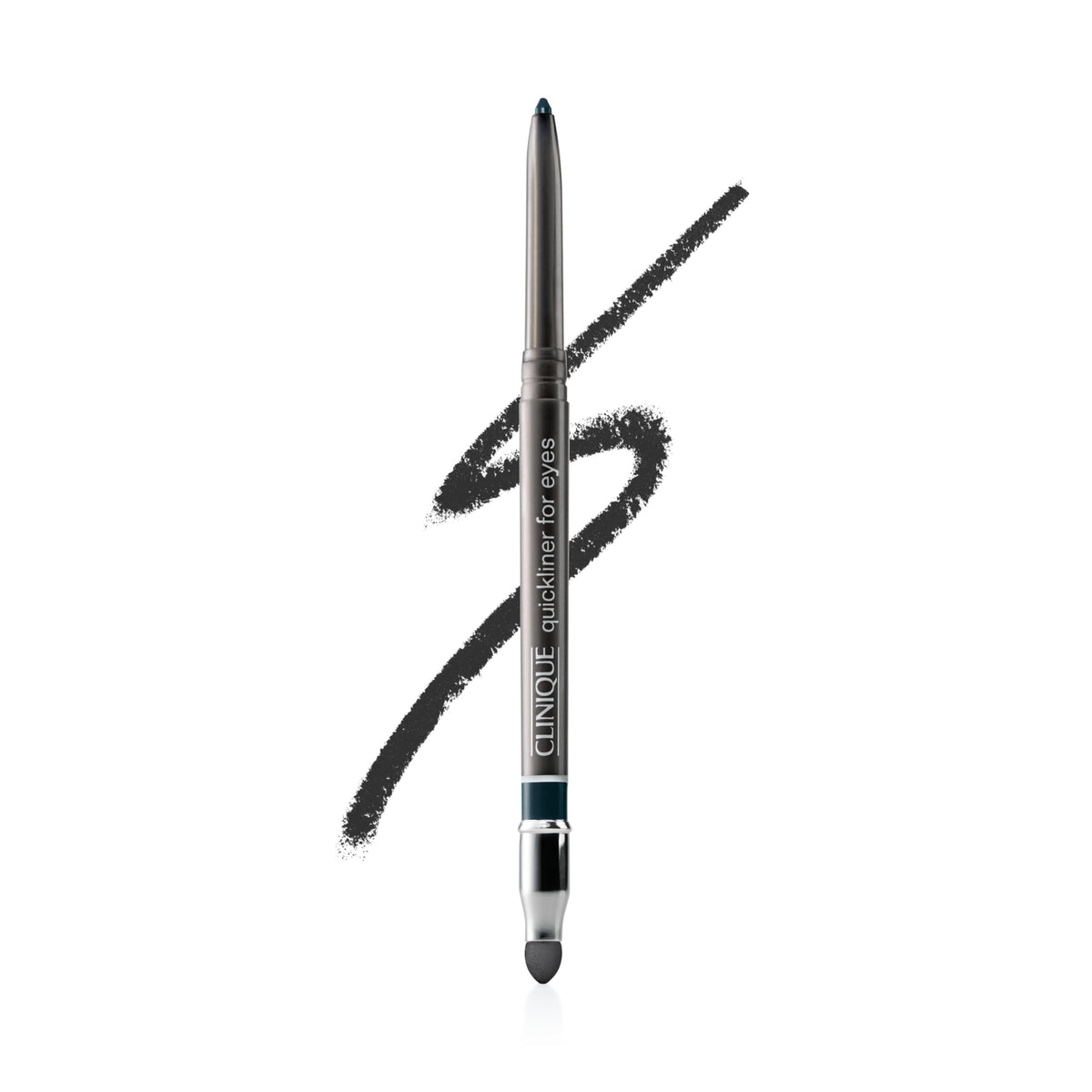 Clinique Quickliner front view showing sleek pencil and cap for easy portability