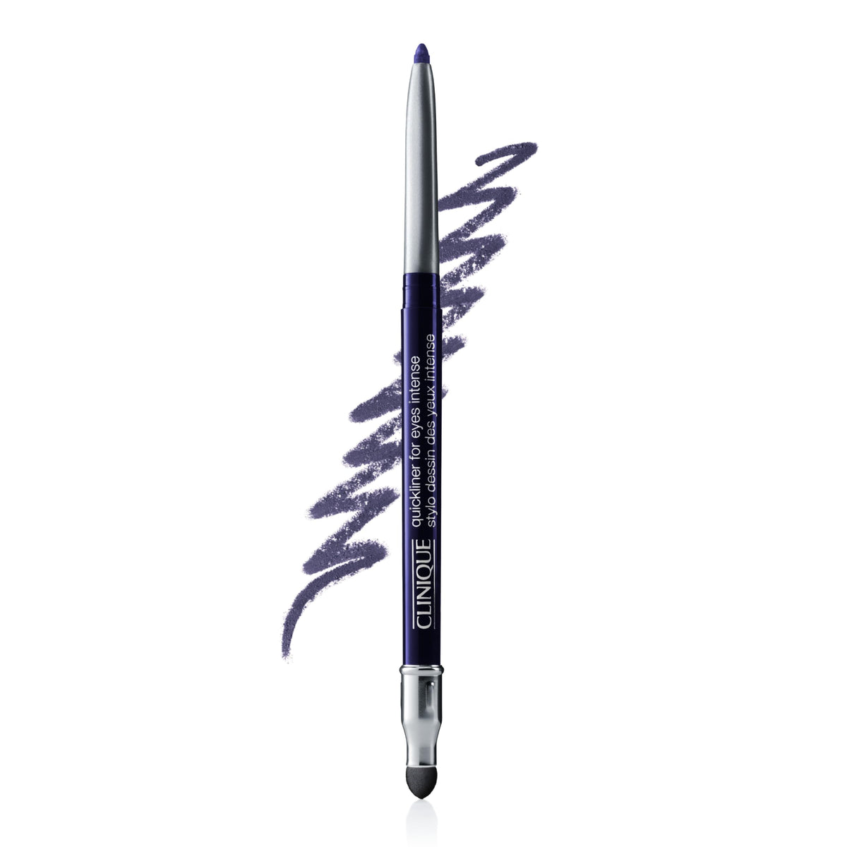 Clinique Quickliner front packaging showing Plum shade and product name, clear benefit