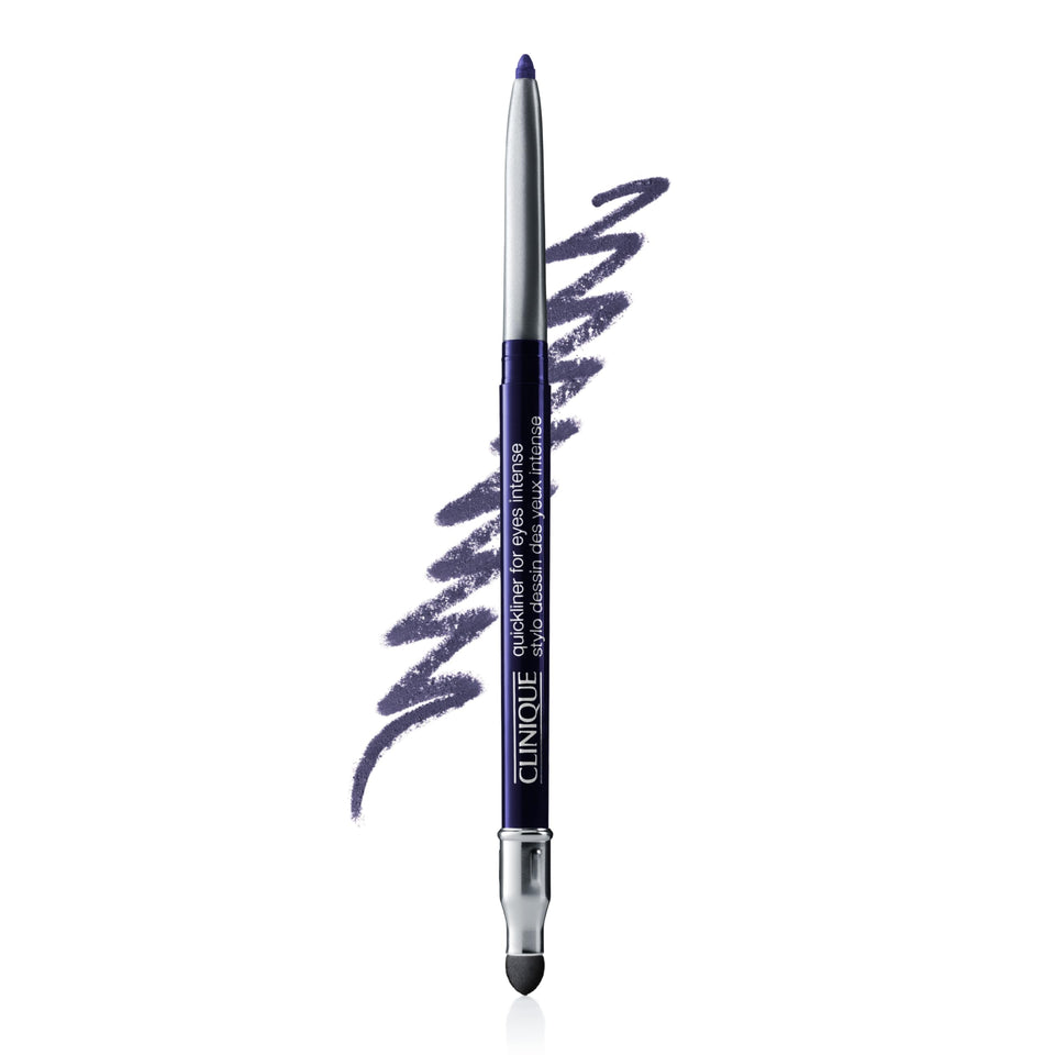 Clinique Quickliner front packaging showing Plum shade and product name, clear benefit