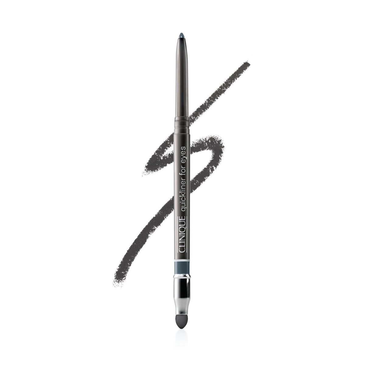 Clinique Quickliner front packaging showing sleek pencil and shade Slate benefit easy identification