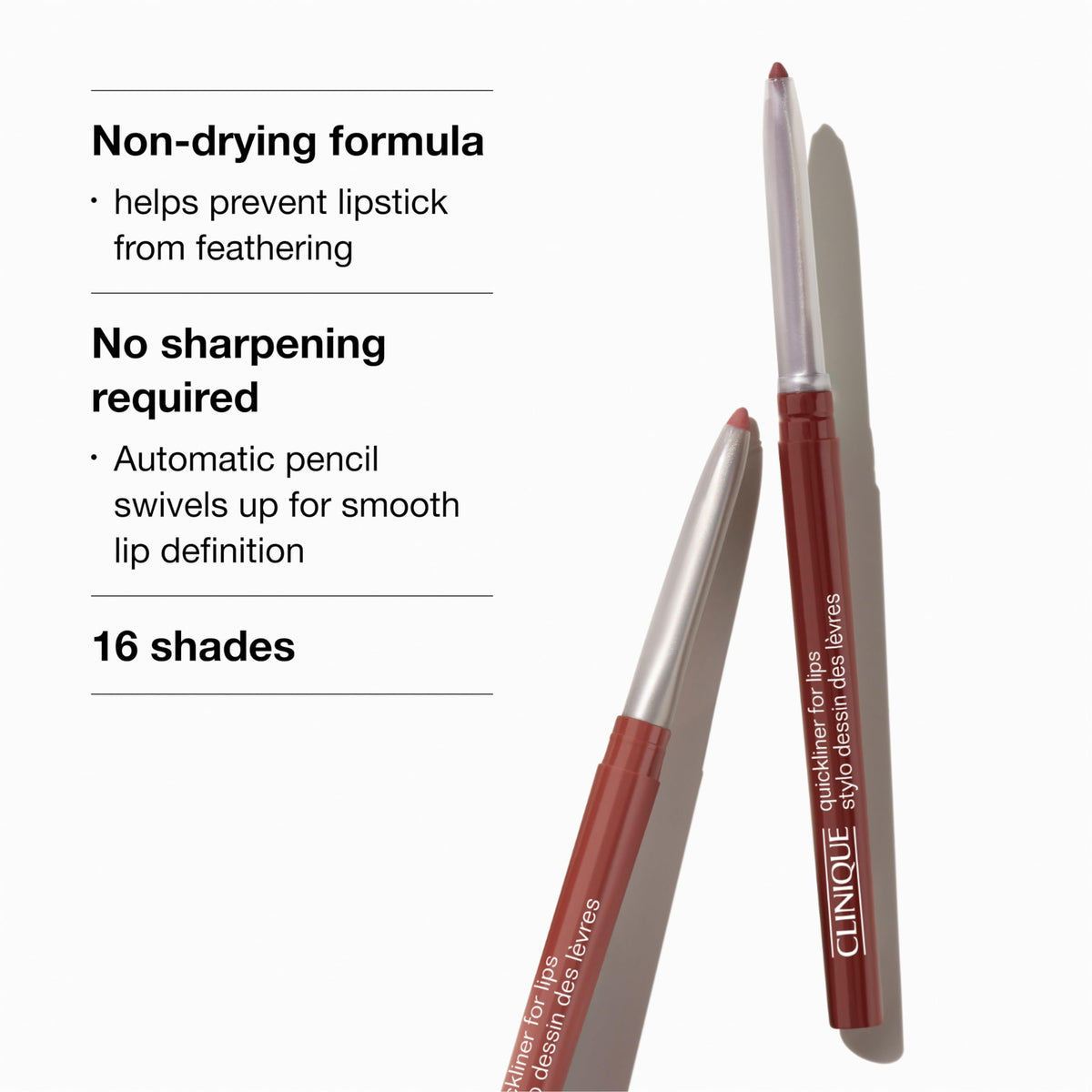 Clinique Quickliner swatch on skin demonstrating plummy color payoff