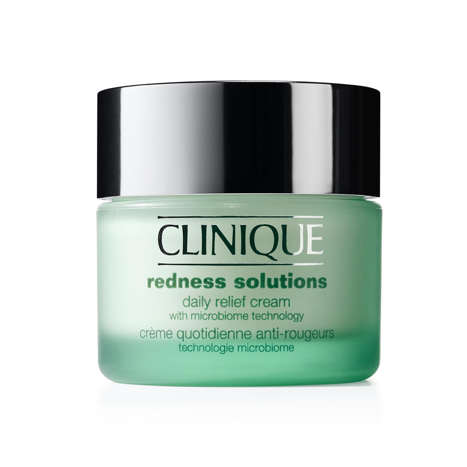 Clinique jar front view showing brand and calming moisturizer benefits