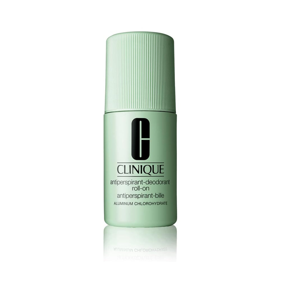 CLINIQUE roll-on front packaging showing bottle and label, clear protection benefit