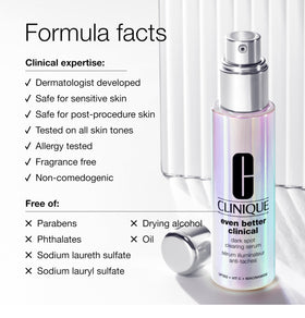 Clinique angled pump and cap showing compact bottle for everyday use