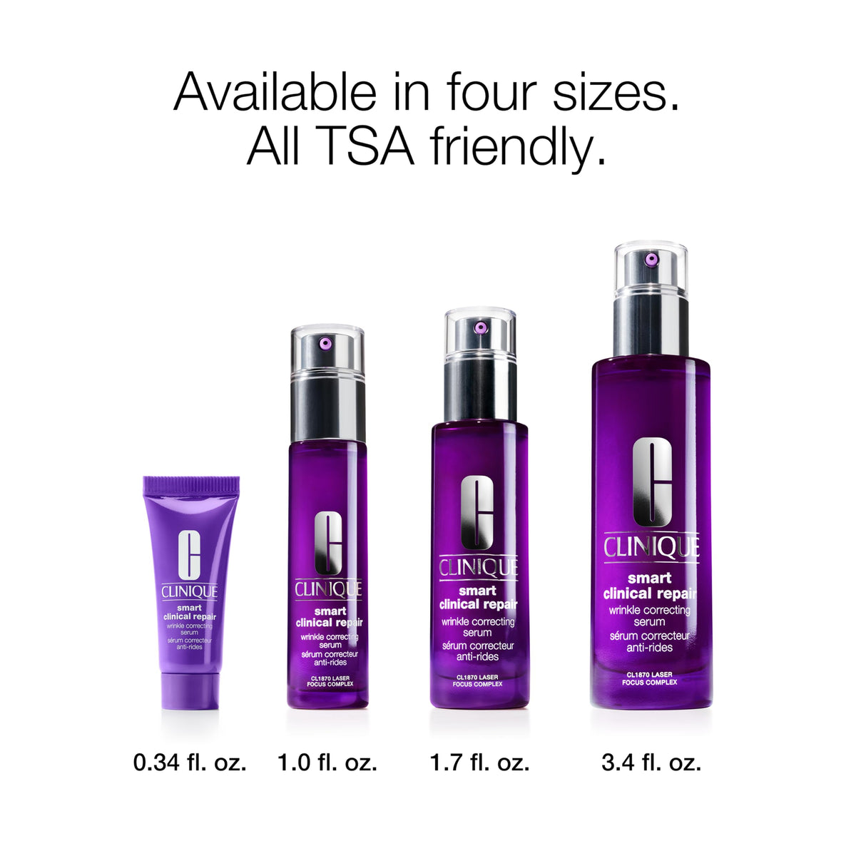 Clinique bottle beside ruler indicating 1.7 fl oz size for accurate scale comparison