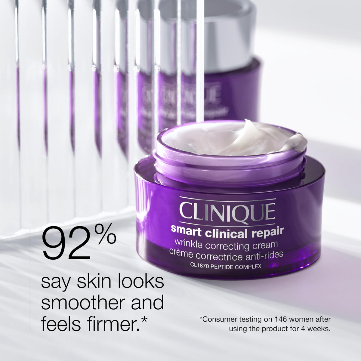 Clinique cream texture close-up showing rich hydration and smoothing effect
