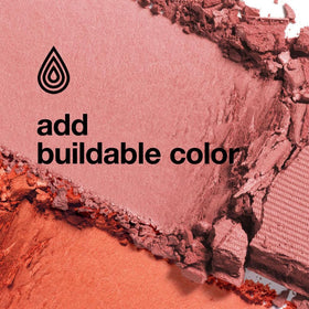 Clinique brush and swatch close-up demonstrating texture and blendability