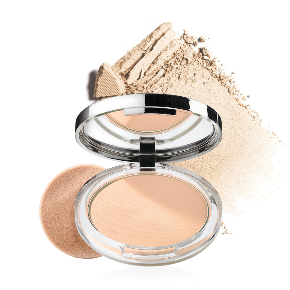 Clinique compact front view showing compact design and easy portability