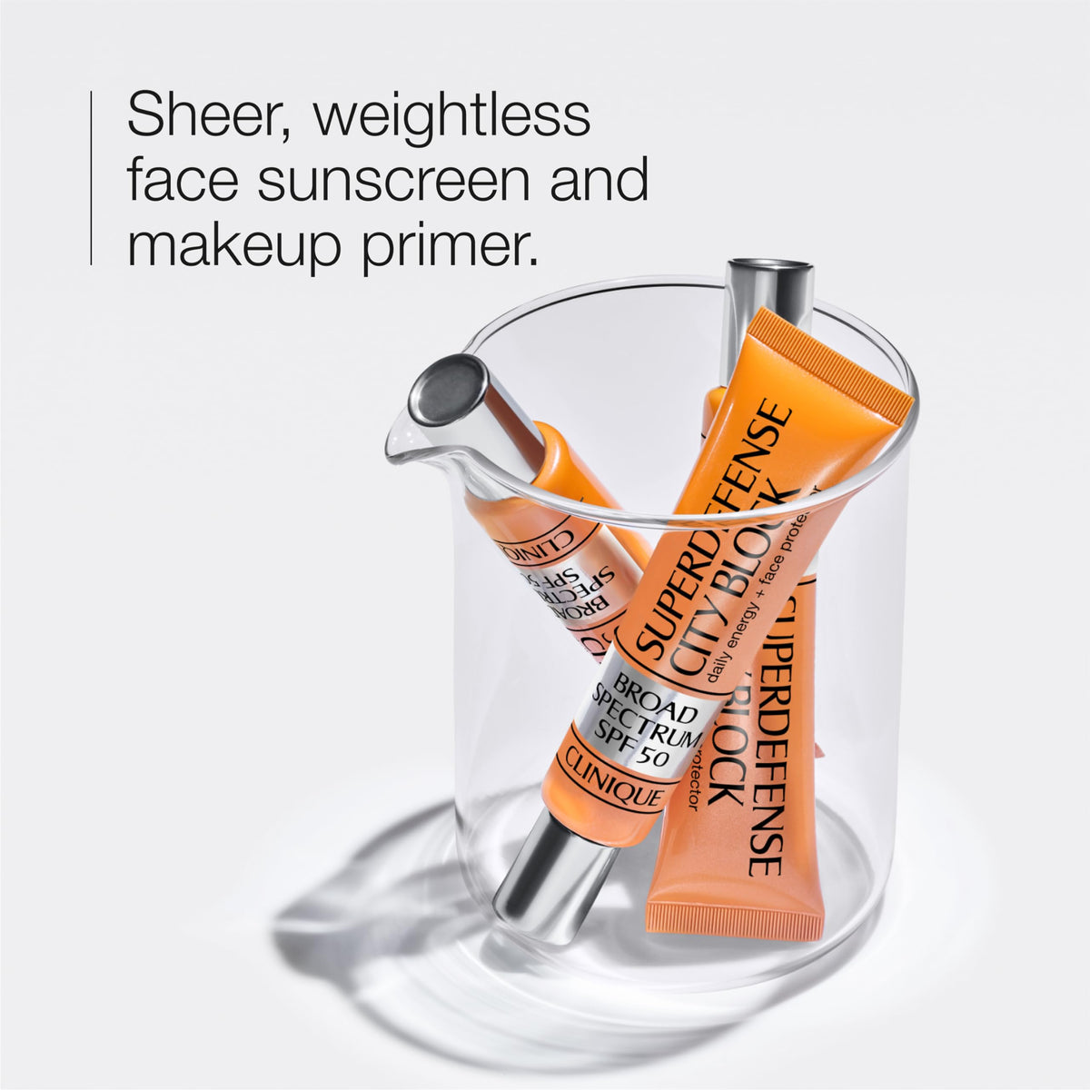 Clinique Superdefense texture close-up demonstrating lightweight, oil-free finish