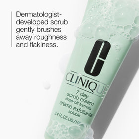 Clinique gentle exfoliator cream texture close-up showing smooth silica polish