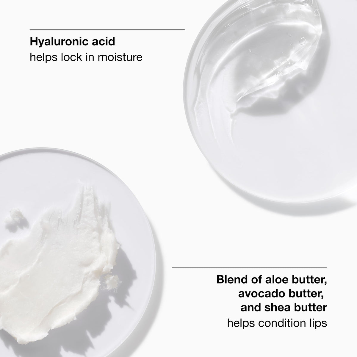 Clinique creamy gloss texture swirl showing smooth glide and shine benefit