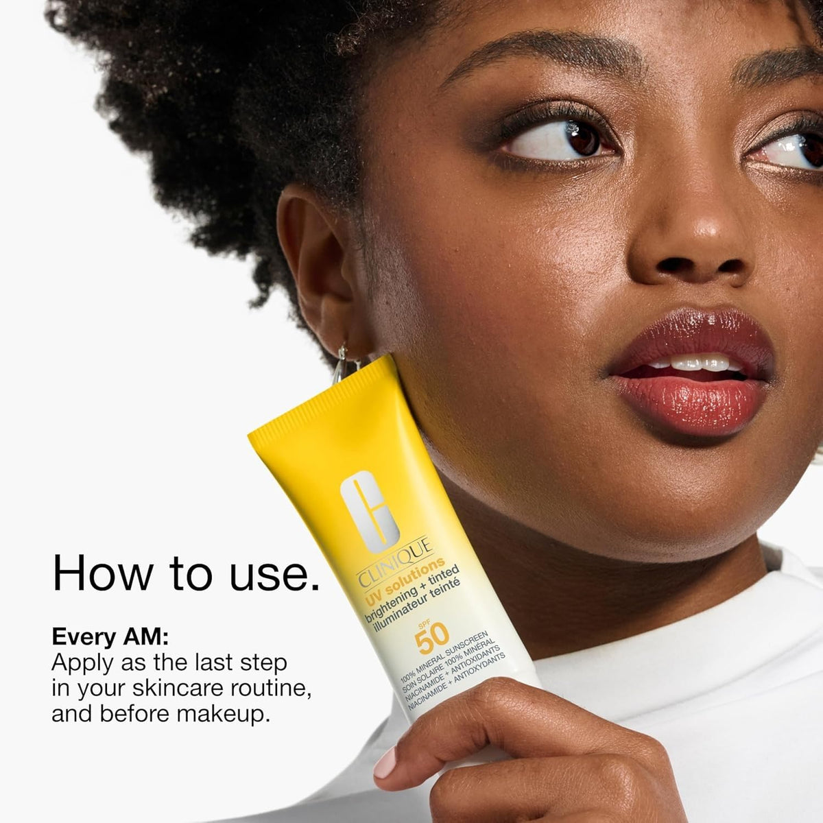 Clinique tube inside a beauty bag illustrating travel-friendly daily use
