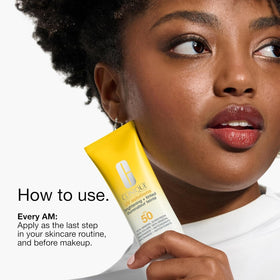 Clinique tube inside a beauty bag illustrating travel-friendly daily use