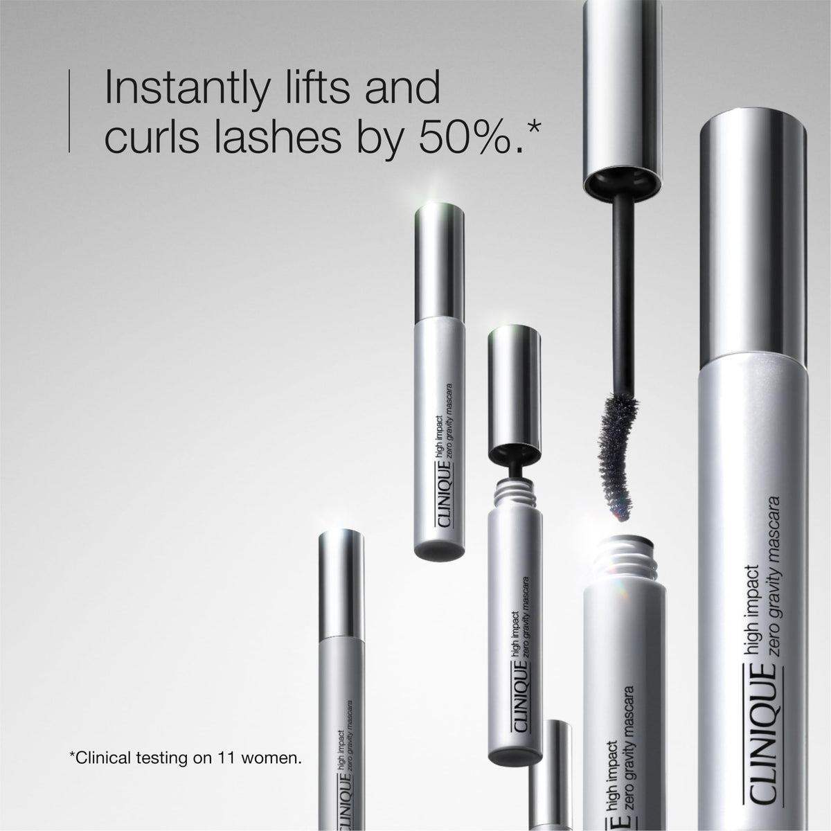Clinique curved brush close-up demonstrating precise lift