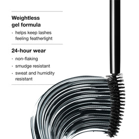 Clinique mascara applied on lashes emphasizing visible curl
