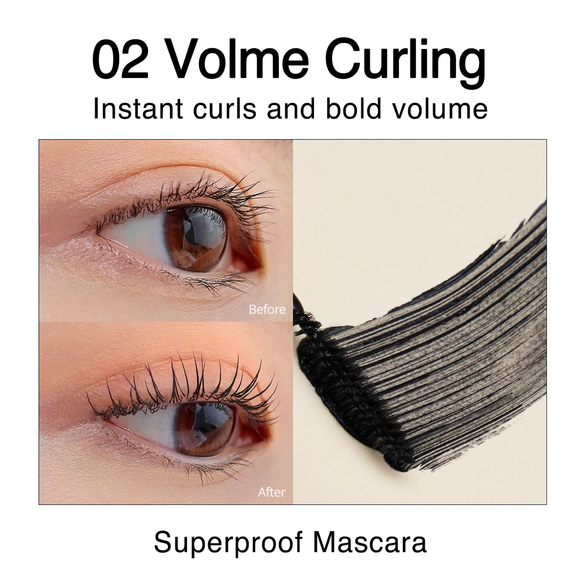 CLIO PROFESSIONAL curved brush close-up that lifts lashes for defined volume