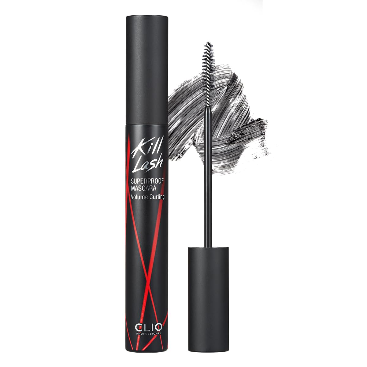 CLIO PROFESSIONAL front tube view showing sleek waterproof mascara packaging and dependable hold