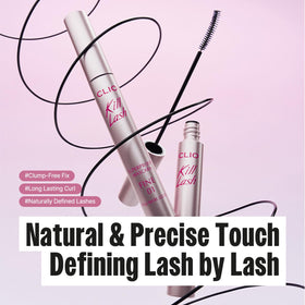 CLIO angled brush detail demonstrating fine tip that lifts and separates lashes