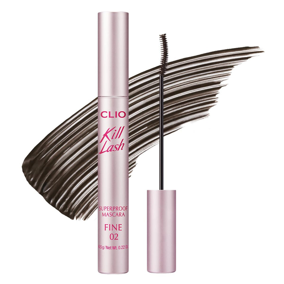 CLIO mascara front packaging showing product name and compact design benefit
