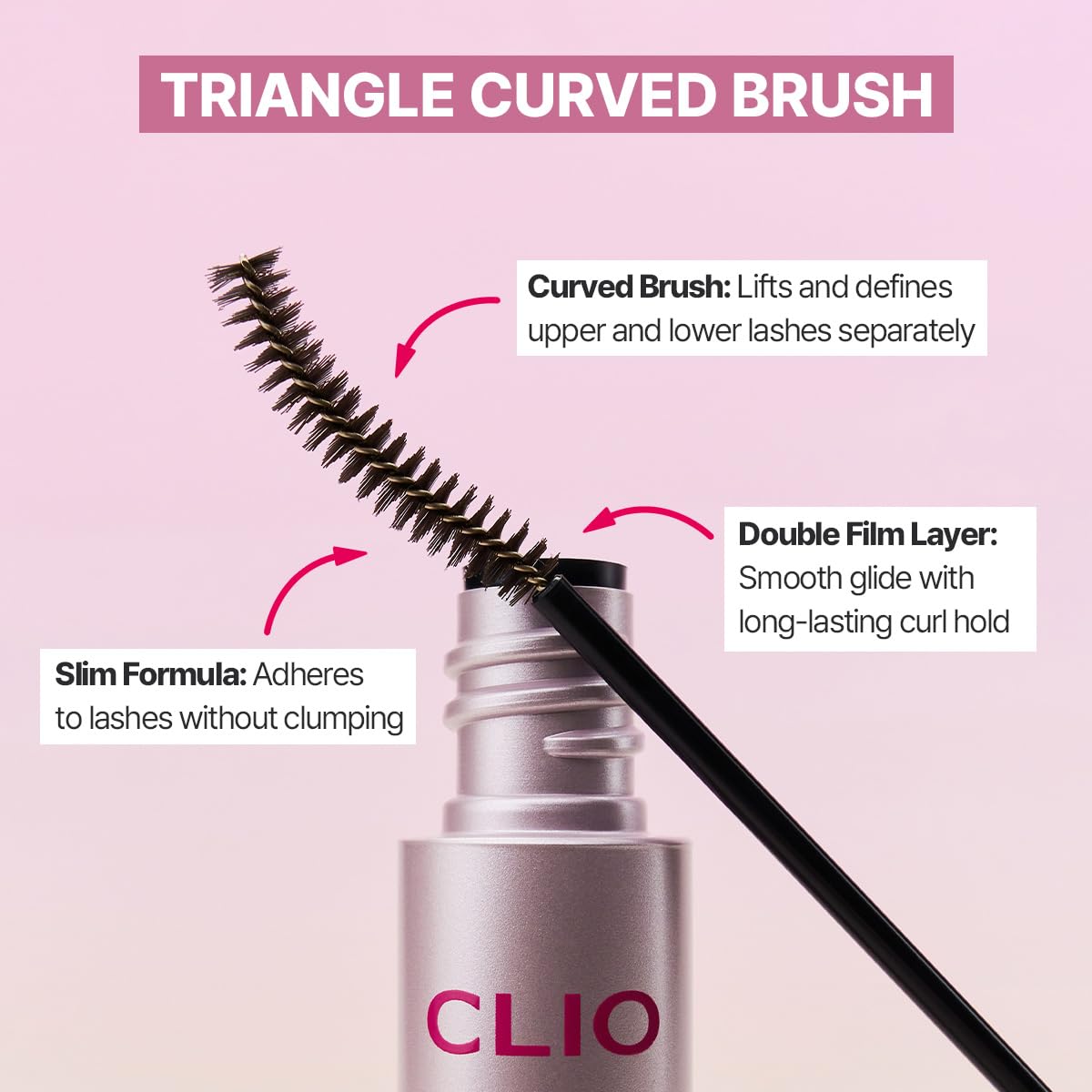 CLIO mousse brown swatches illustrating natural brown definition and buildability