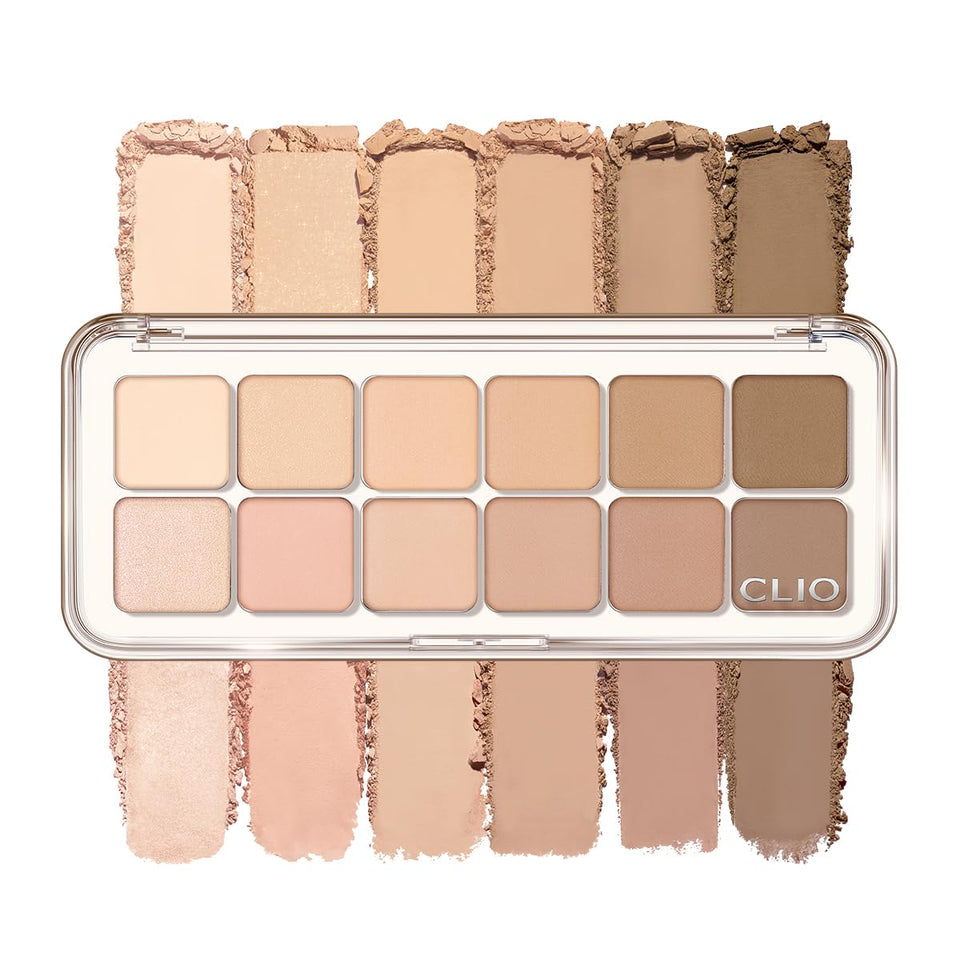 CLIO PROFESSIONAL open palette front view showing all 12 shades and practical layout