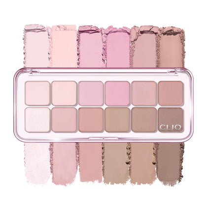 CLIO PROFESSIONAL open palette front view showing all 12 shades and layout for quick selection
