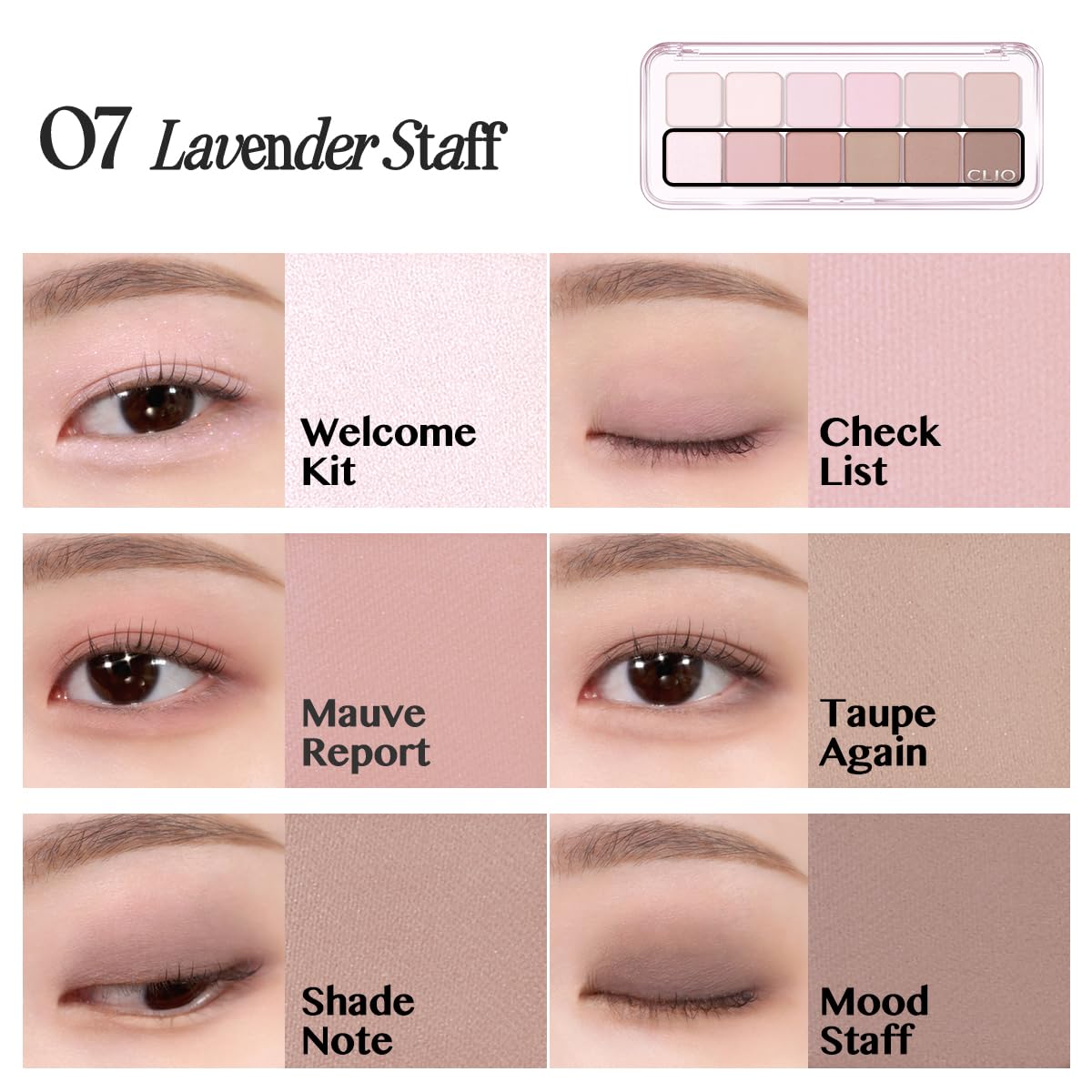 CLIO PROFESSIONAL back packaging label showing shade names and product details for ingredient clarity