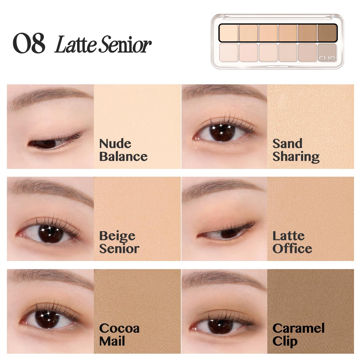 CLIO PROFESSIONAL palette next to everyday items showing compact travel-friendly size