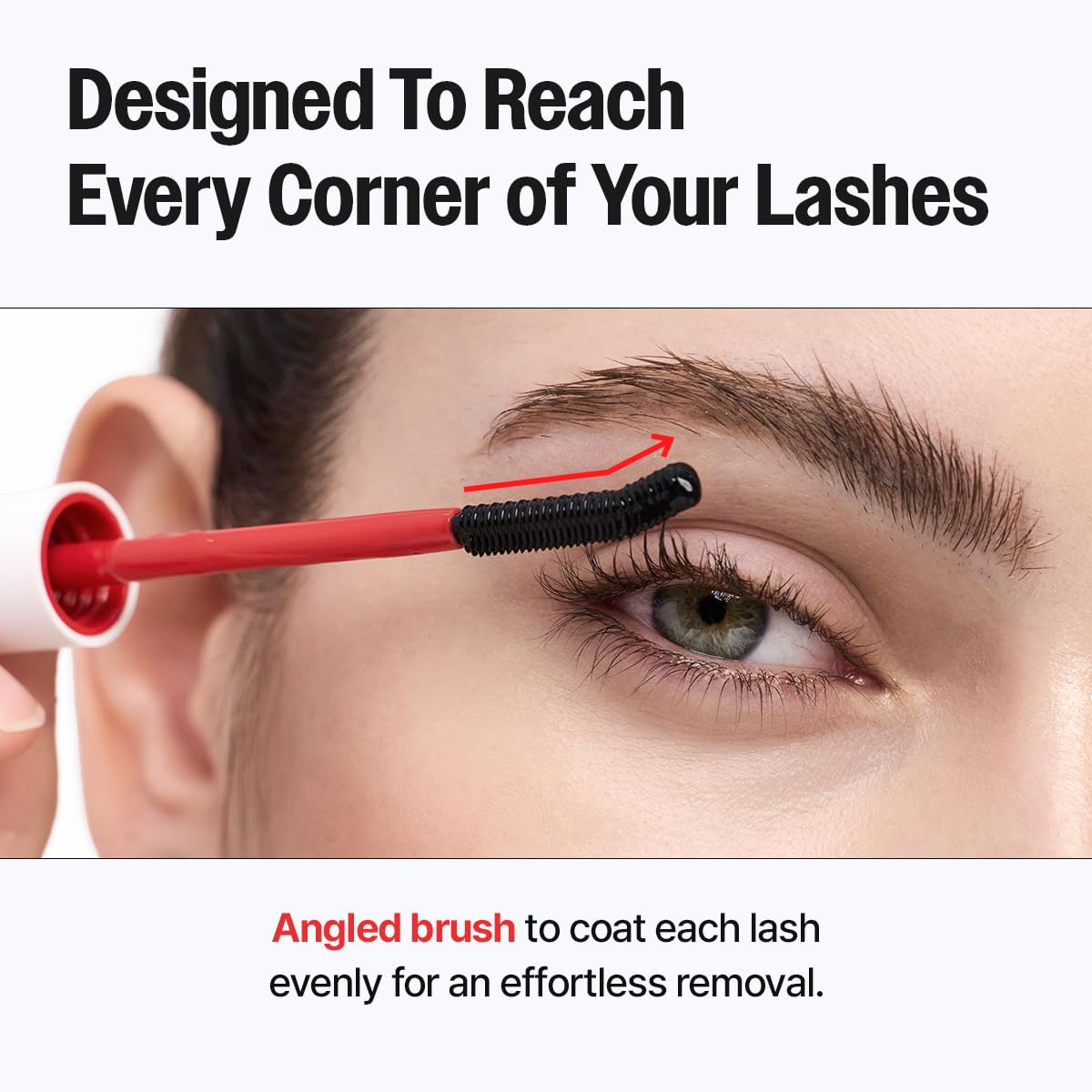 CLIO PROFESSIONAL in-use applying remover to upper lashes for gentler waterproof removal