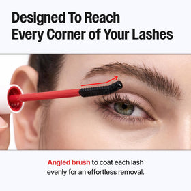 CLIO PROFESSIONAL in-use applying remover to upper lashes for gentler waterproof removal