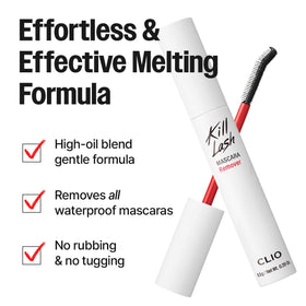 CLIO PROFESSIONAL oil texture on applicator tip showing smooth cleanser consistency