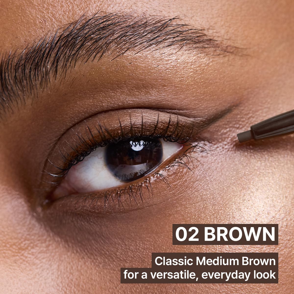 CLIO PROFESSIONAL brown liner texture swatch on skin showing smooth, tug-free glide