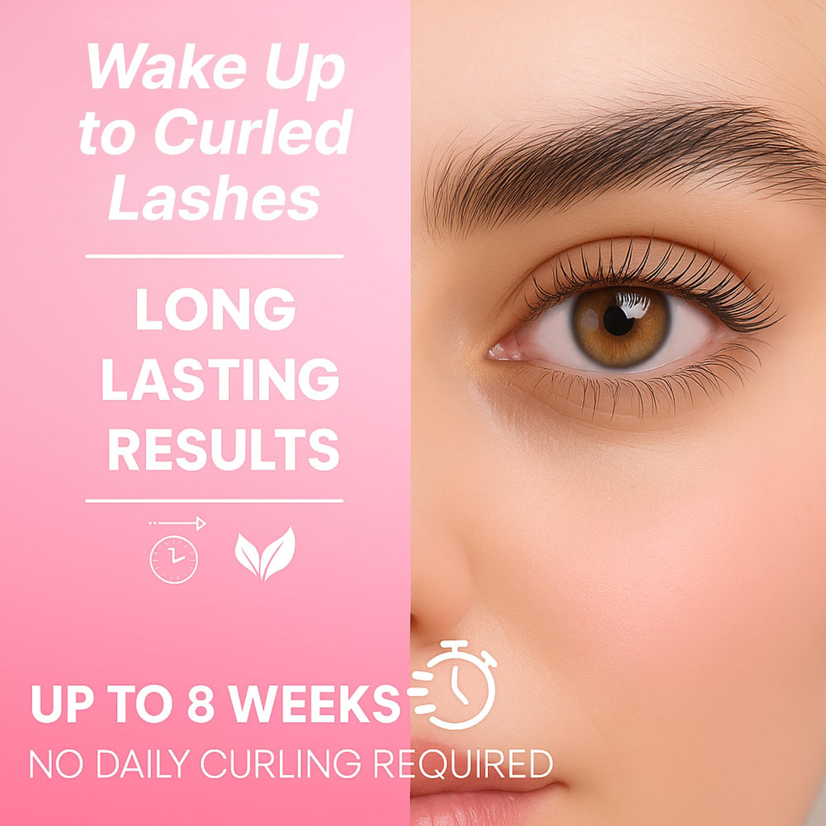 CLIONE PRIME lash lift in progress showing lifted lashes for noticeable curl