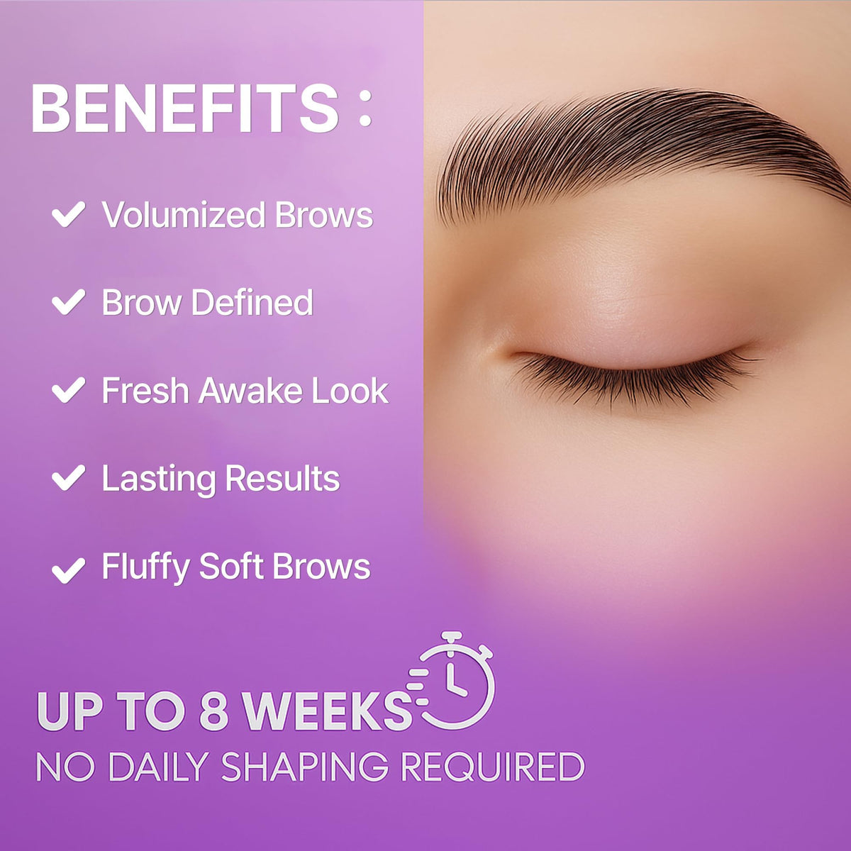 CLIONE PRIME lifestyle model wearing laminated brows for event-ready look