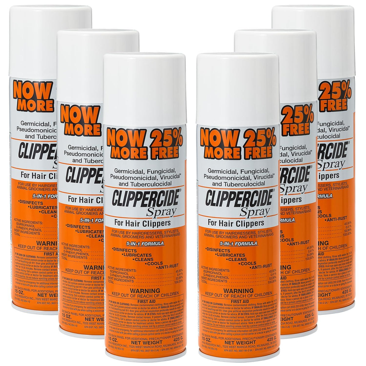 CLIPPERCIDE front bottle showing label and professional branding benefit