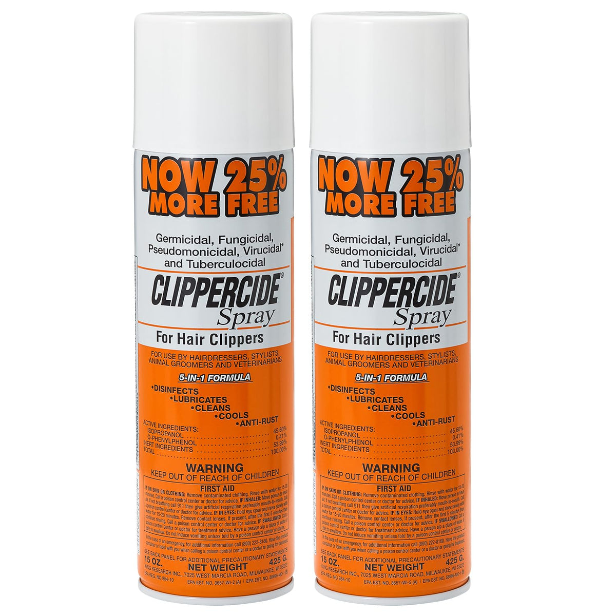 Clippercide front packaging two-pack showing labels and size for quick identification and inventory