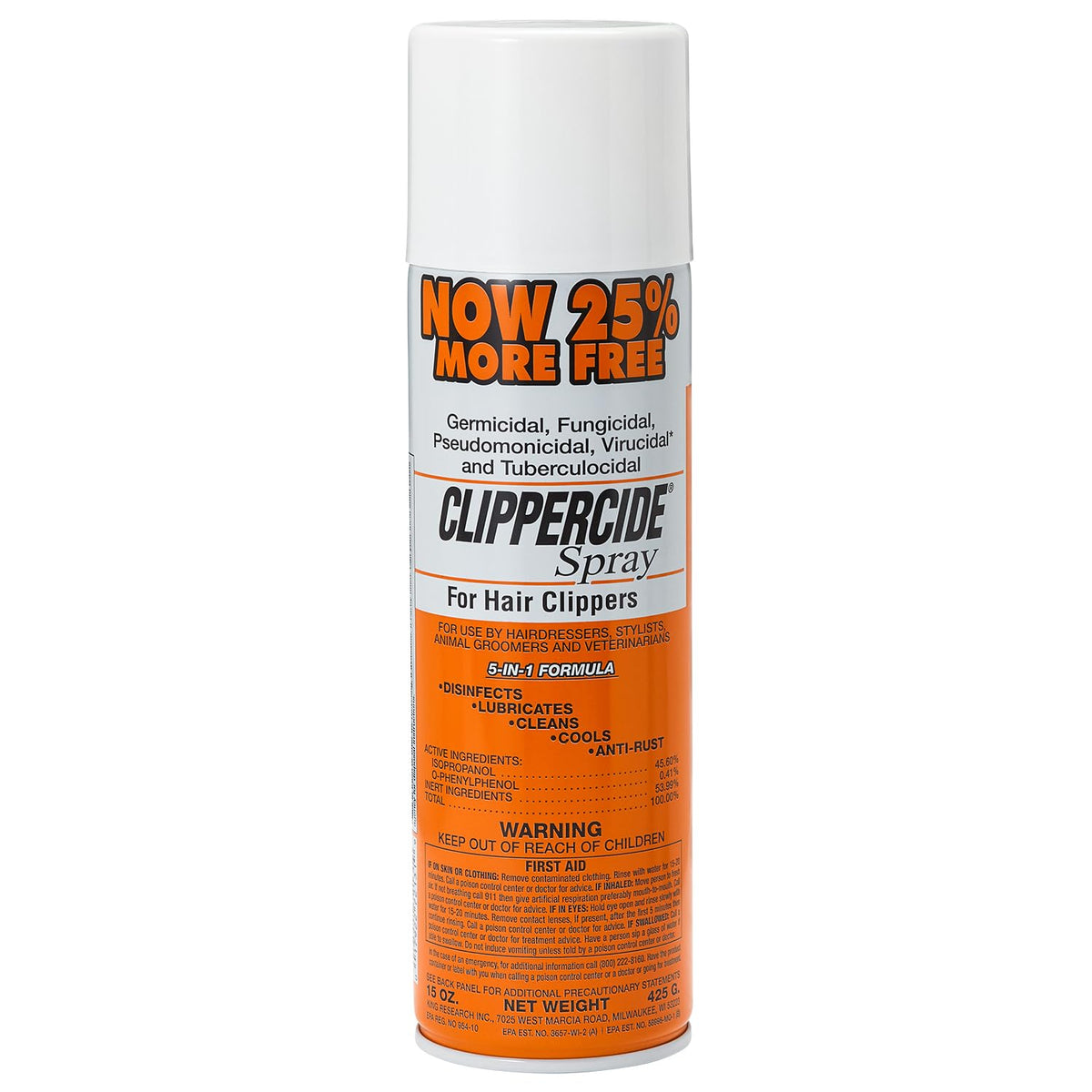 CLIPPERCIDE front packaging showing brand and 15oz size and professional benefit