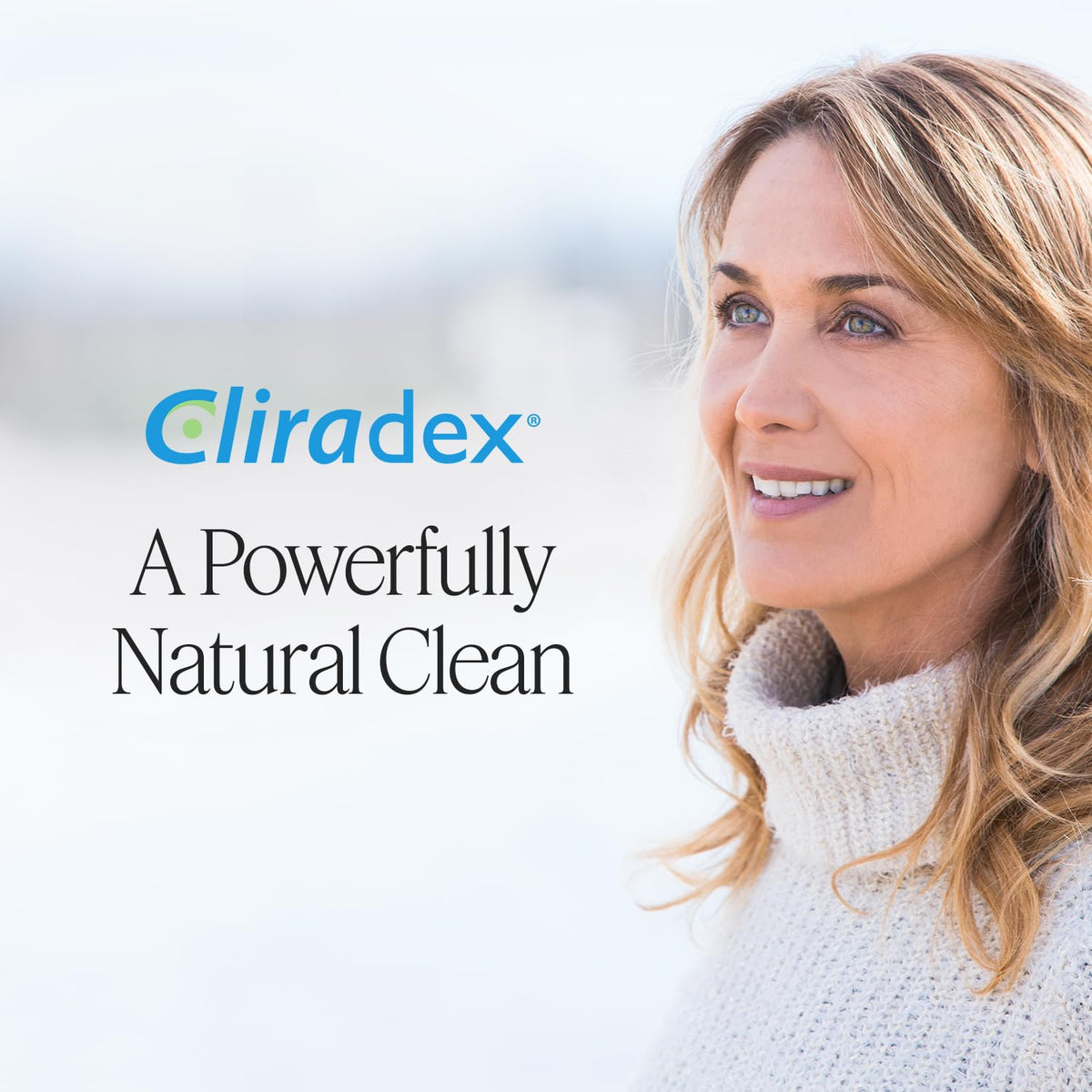 Cliradex on bathroom counter in lifestyle scene signaling daily routine use