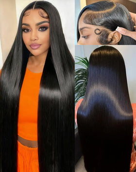 Cllok front view 30 inch wig showing natural hairline and full length