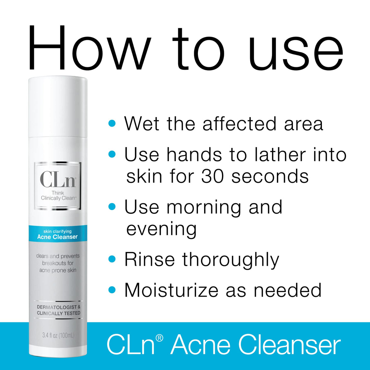 CLn gel texture close-up showing smooth salicylic acid formula that exfoliates pores