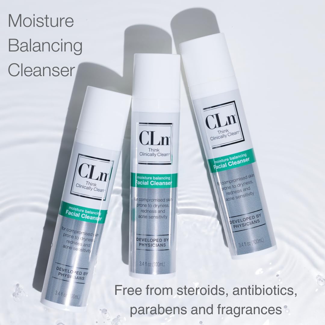 Glycerin drop near CLn bottle illustrating hydration benefit of formula