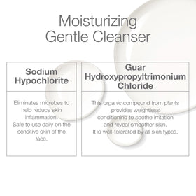Person rinsing face with CLn showing soothing, irritation-reducing wash