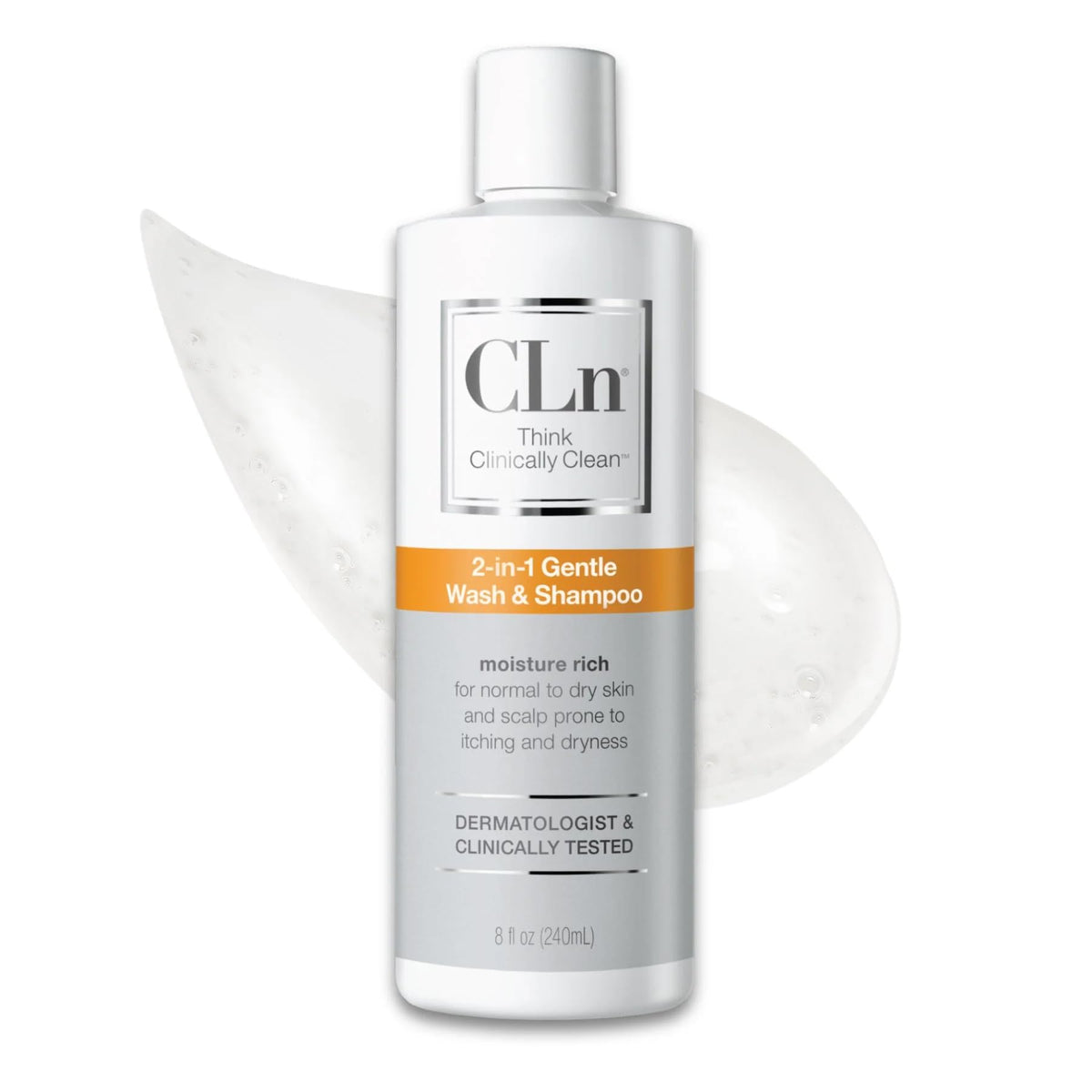CLn front packaging showing bottle and clear labeling for gentle cleansing benefit
