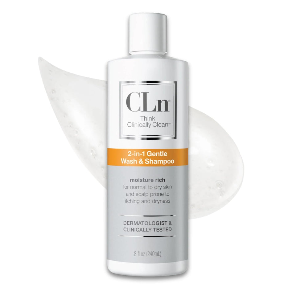 CLn front packaging showing bottle and clear labeling for gentle cleansing benefit